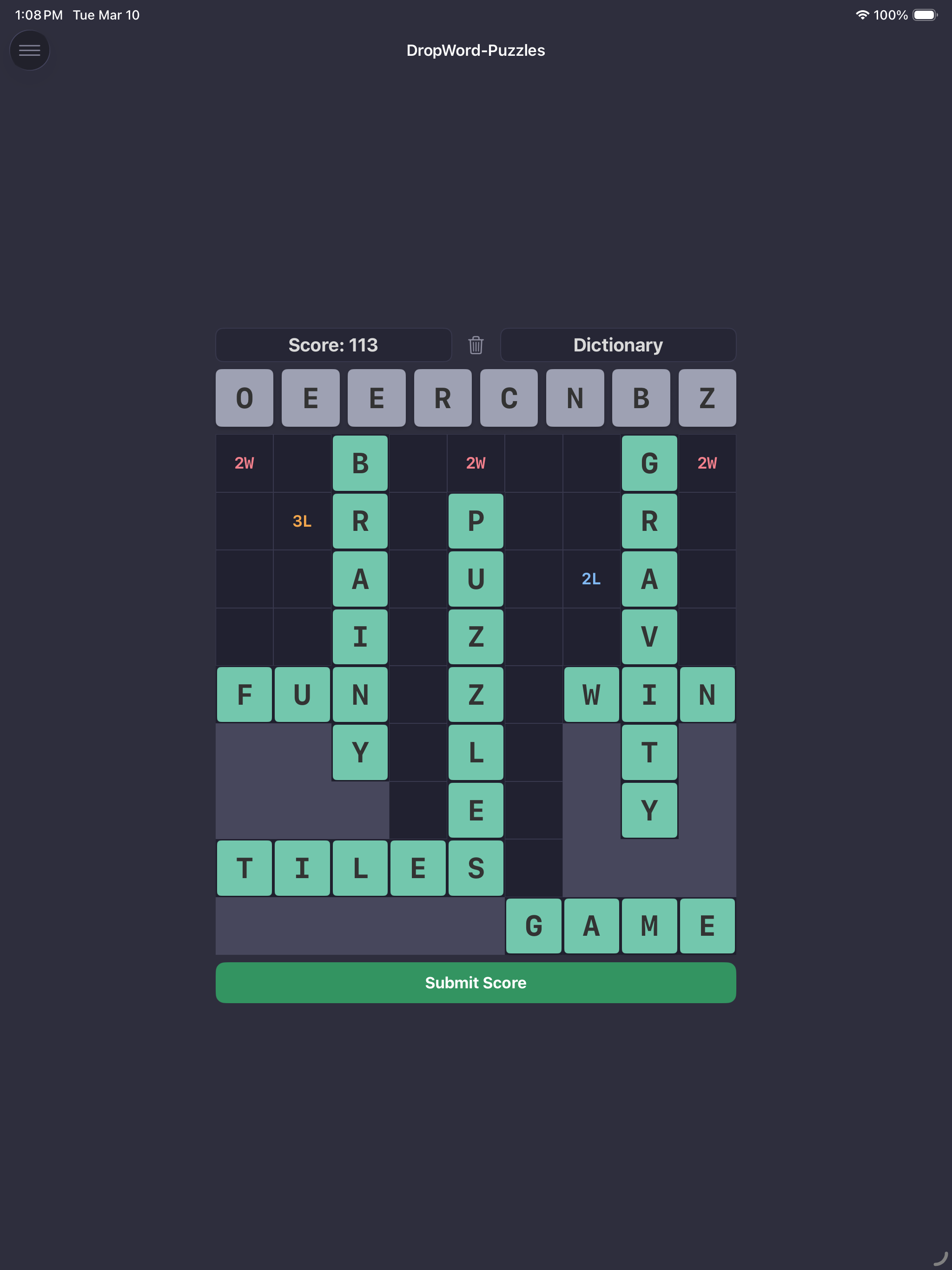 DropWord Puzzles on iPad — screenshot 4