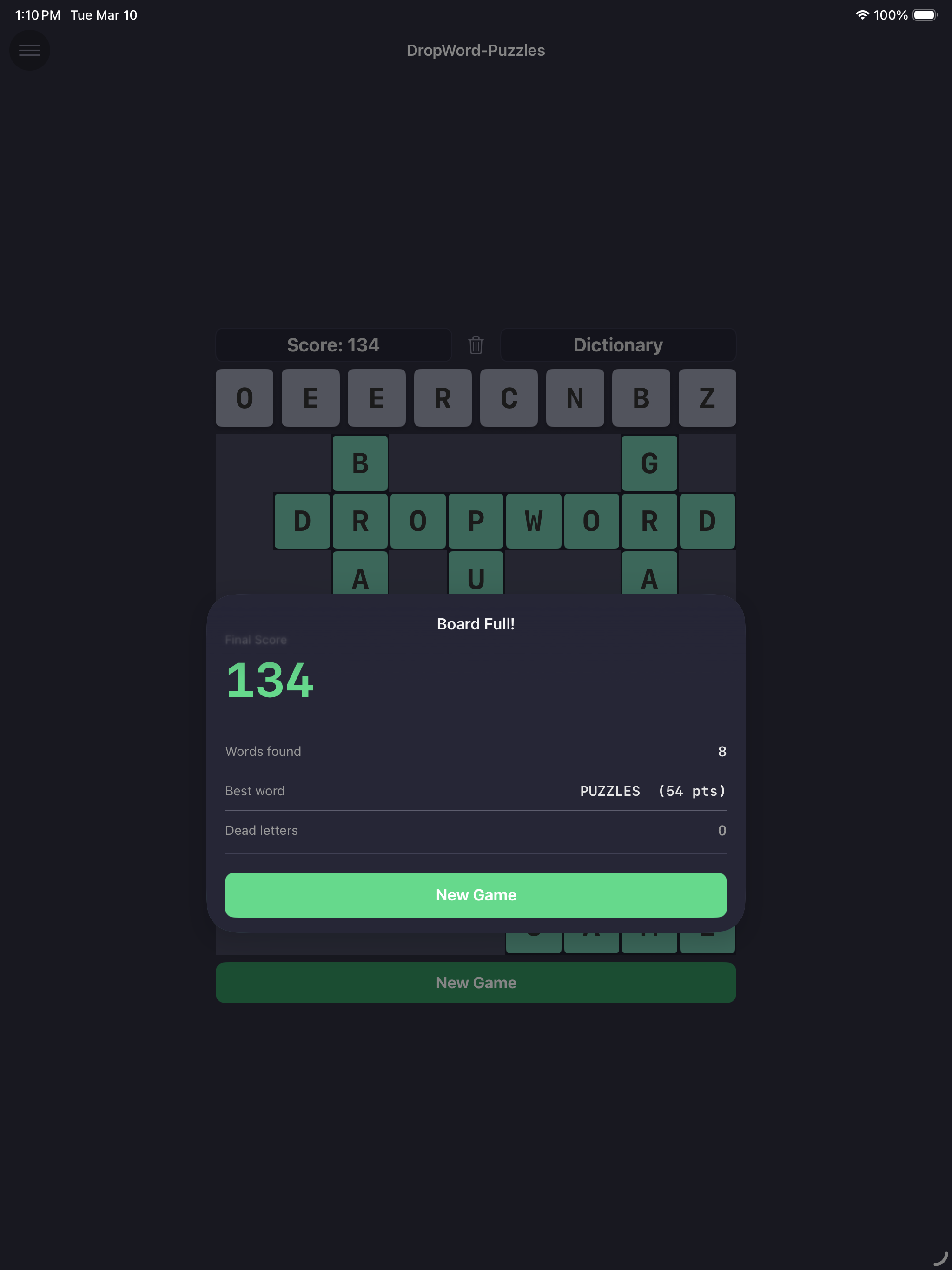 DropWord Puzzles on iPad — screenshot 6