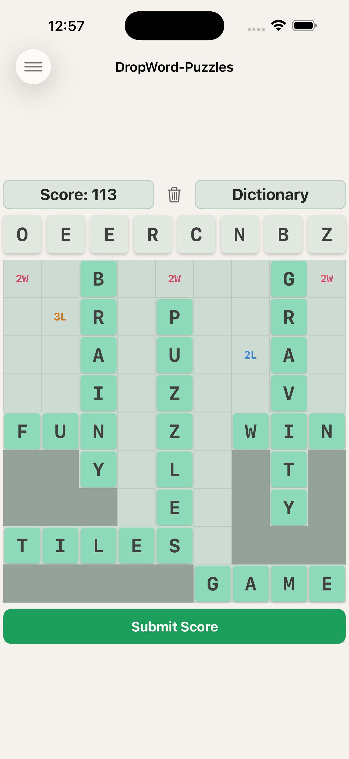 DropWord Puzzles on iPhone — screenshot 4